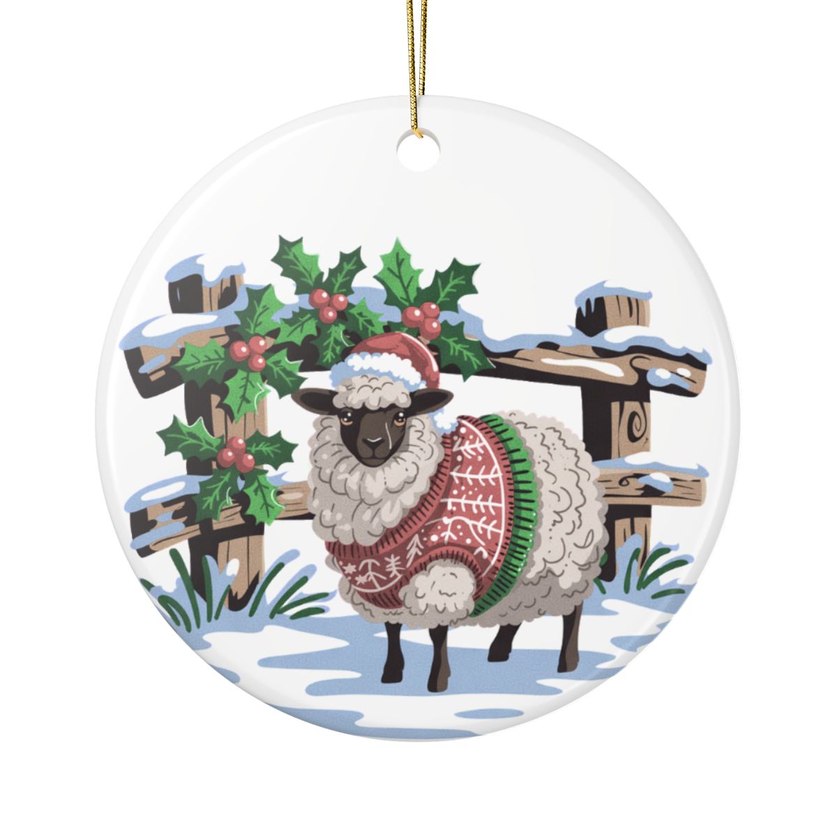 Cozy Sheep Christmas Ornament