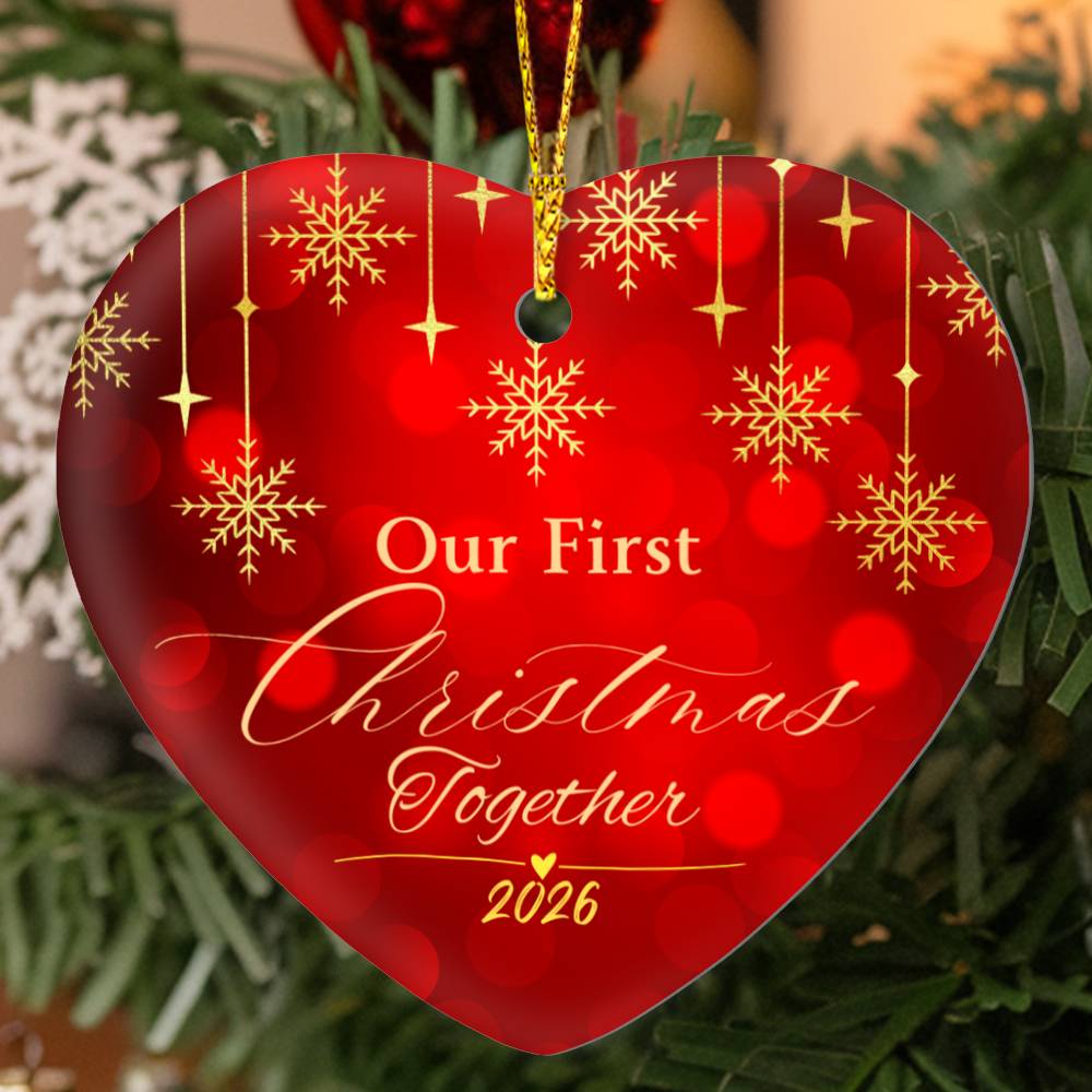 Our First Christmas Together 2026 Heart Ornament, Couples First Christmas Ornament, Newlywed Christmas Gift, Romantic Keepsake