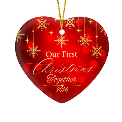 Our First Christmas Together 2026 Heart Ornament, Couples First Christmas Ornament, Newlywed Christmas Gift, Romantic Keepsake