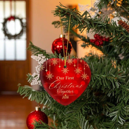 Our First Christmas Together 2026 Heart Ornament, Couples First Christmas Ornament, Newlywed Christmas Gift, Romantic Keepsake