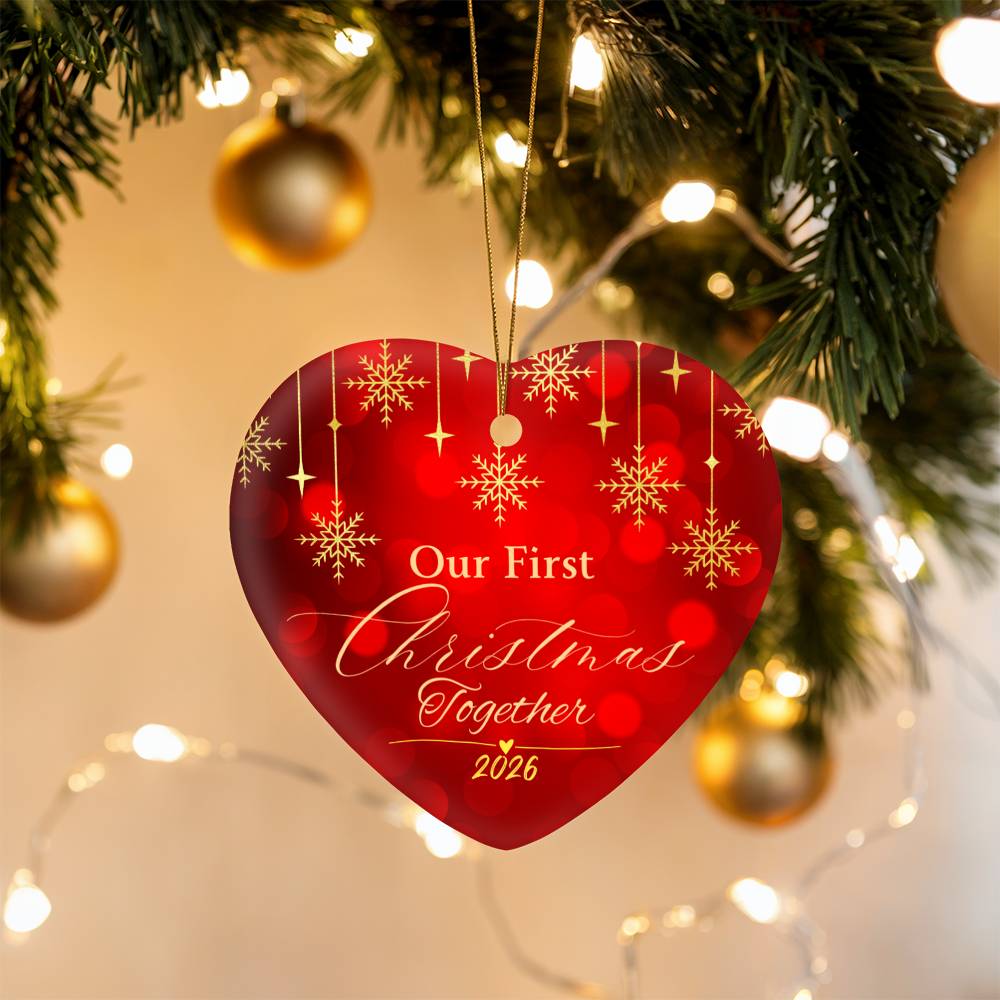 Our First Christmas Together 2026 Heart Ornament, Couples First Christmas Ornament, Newlywed Christmas Gift, Romantic Keepsake