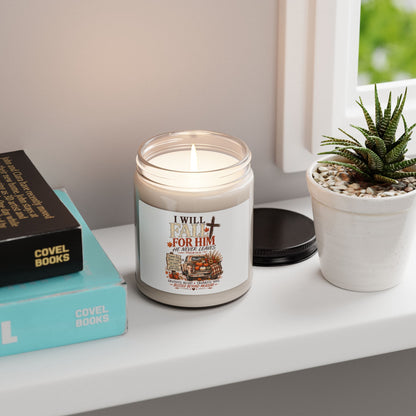 Fall For Him Soy Candle — "He Never Leaves" Psalm 94:14, Autumn Pumpkin & Cozy Spice 9oz