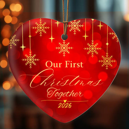 Our First Christmas Together 2026 Heart Ornament, Couples First Christmas Ornament, Newlywed Christmas Gift, Romantic Keepsake