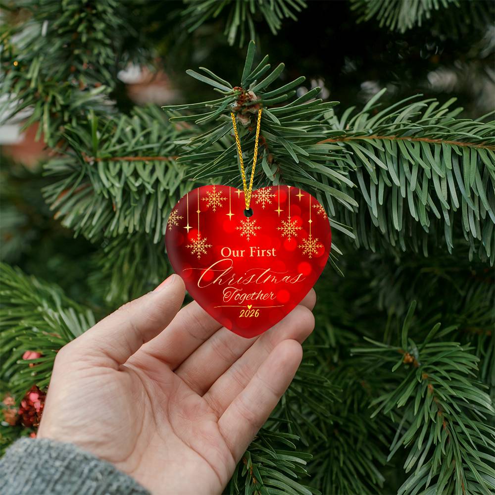 Our First Christmas Together 2026 Heart Ornament, Couples First Christmas Ornament, Newlywed Christmas Gift, Romantic Keepsake