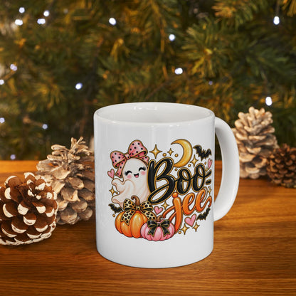 Boo-jee Halloween Mug | Cute Ghost, Pumpkins & Pink Bows