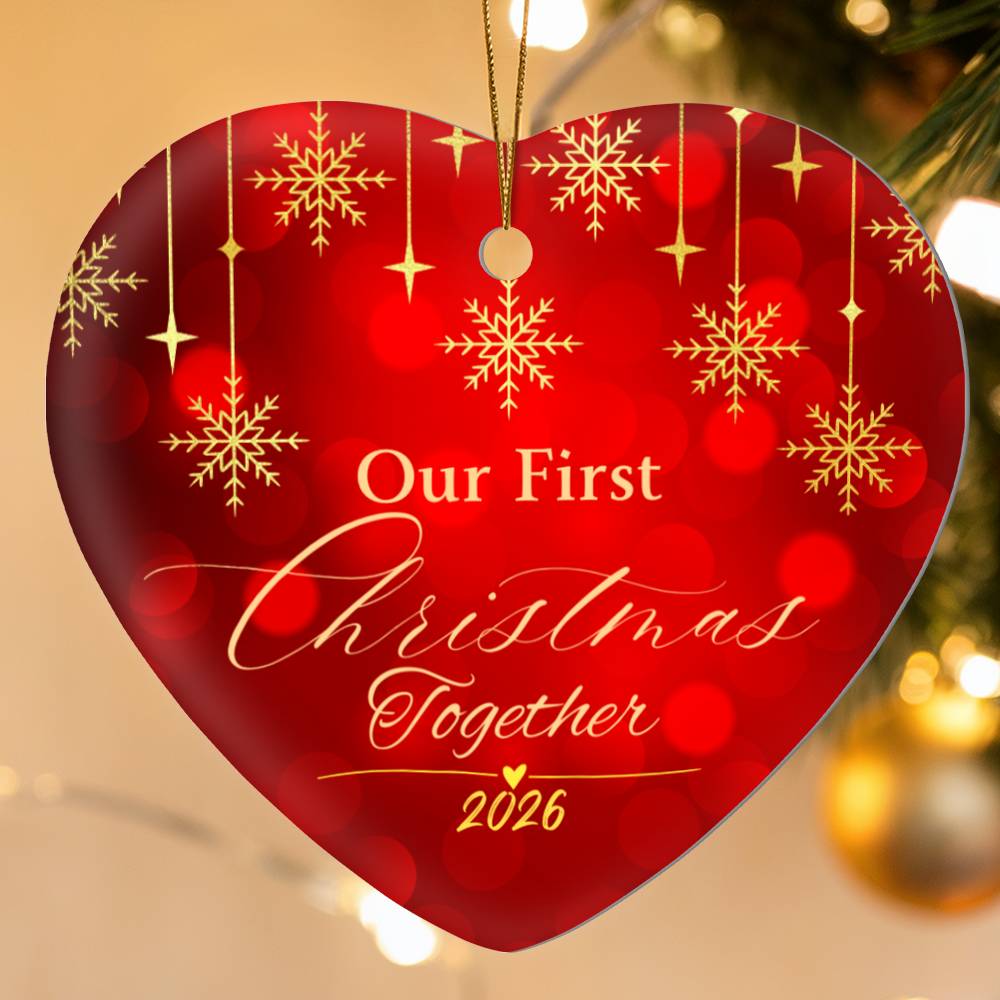 Our First Christmas Together 2026 Heart Ornament, Couples First Christmas Ornament, Newlywed Christmas Gift, Romantic Keepsake