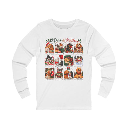12 Dogs of Christmas Long Sleeve Shirt | Funny Dog Lover Christmas Tee | Holiday Pet Shirt