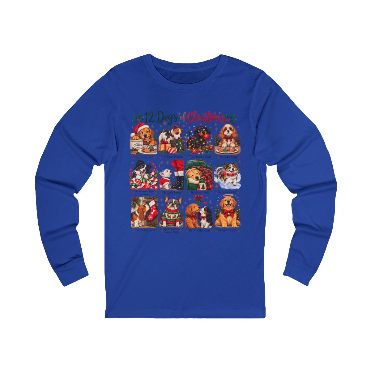 12 Dogs of Christmas Long Sleeve Shirt | Funny Dog Lover Christmas Tee | Holiday Pet Shirt