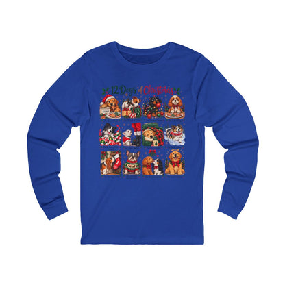 12 Dogs of Christmas Long Sleeve Shirt | Funny Dog Lover Christmas Tee | Holiday Pet Shirt